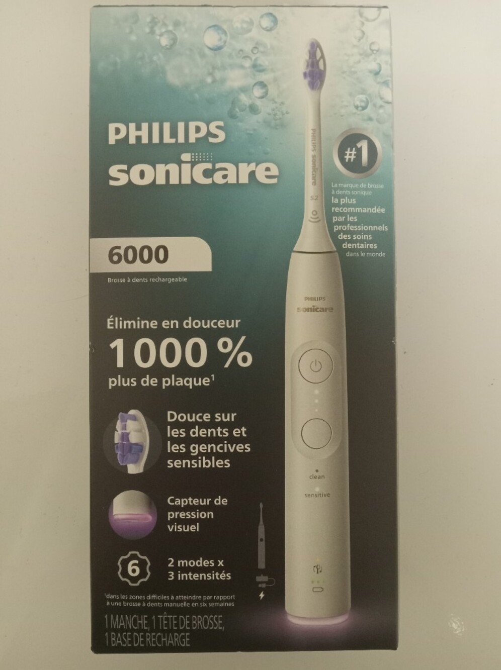 Philips Sonicare 6000 Electric Toothbrush - White with Purple Accent
